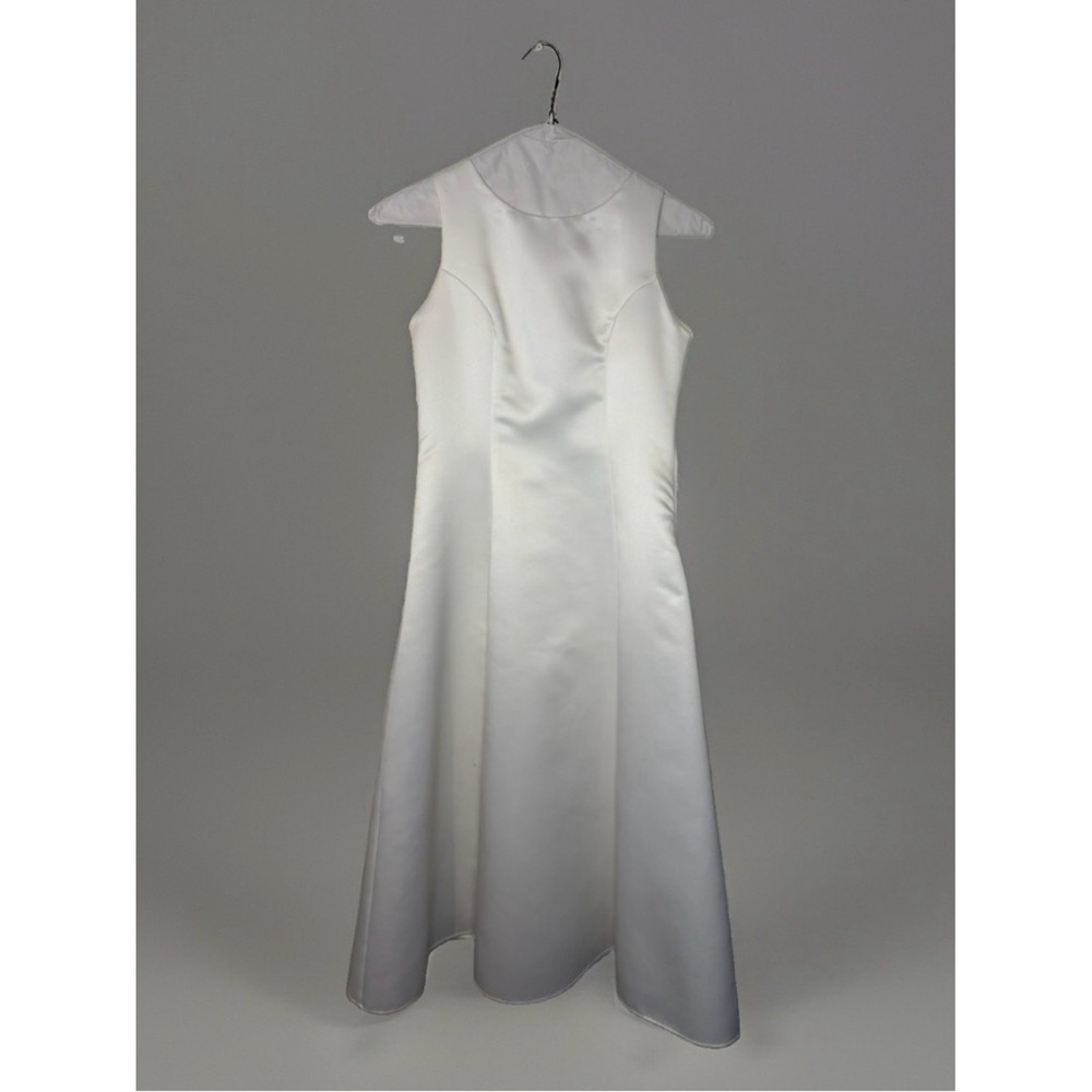 Jessica McClintock Girls White Formal Dress Size 12 Vintage A-Line Wedding Gown